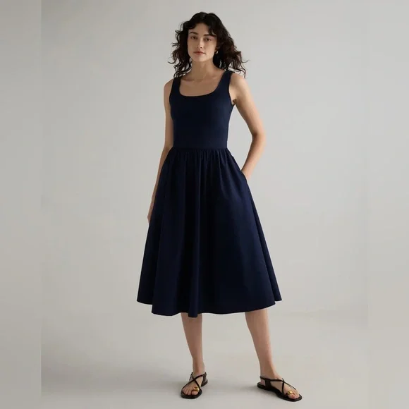 slim fit dress slacks Cherri Fit And Flare Denim Midi Dress – VICI main image 0